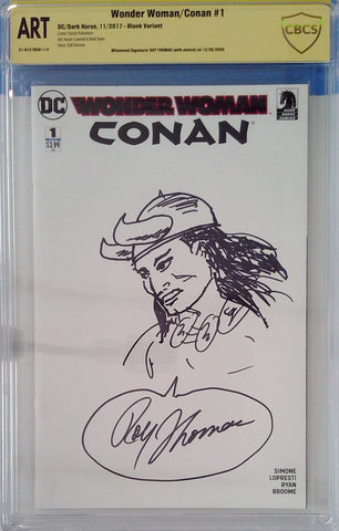 Wonder Woman / Conan #1 CBCS ART Yellow Label Blank Variant