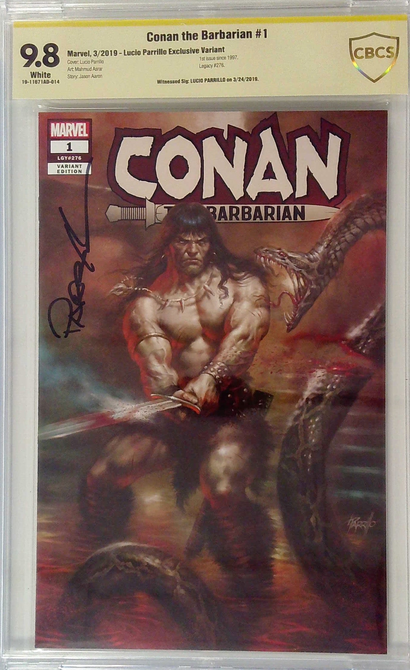 Conan the Barbarian #1 CBCS 9.8 Yellow Label Lucio Parillo Variant