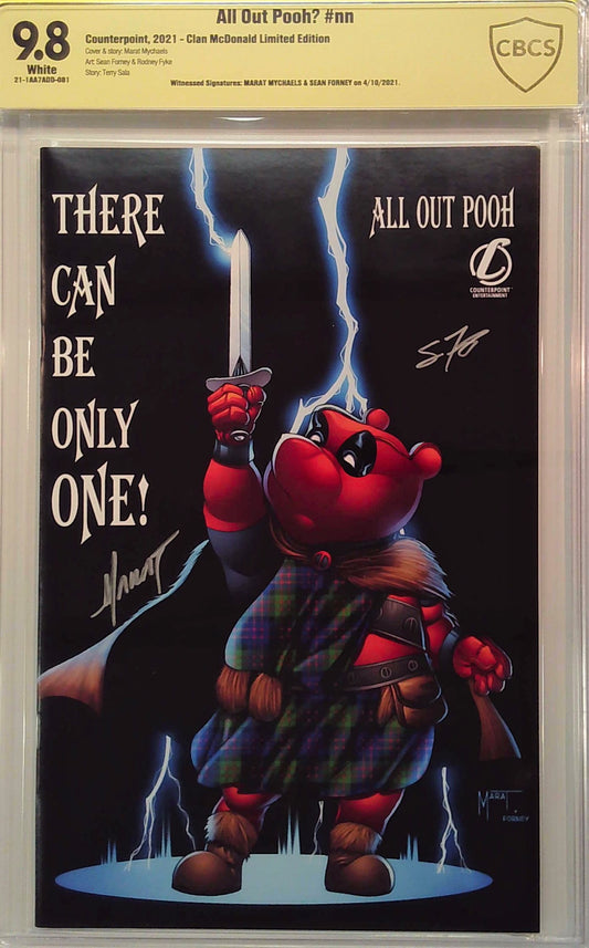 All Out Pooh #nn Clan McDonald Limited Edition CBCS 9.8 Yellow Label Marat Mychaels & Sean Forney Dual Signature