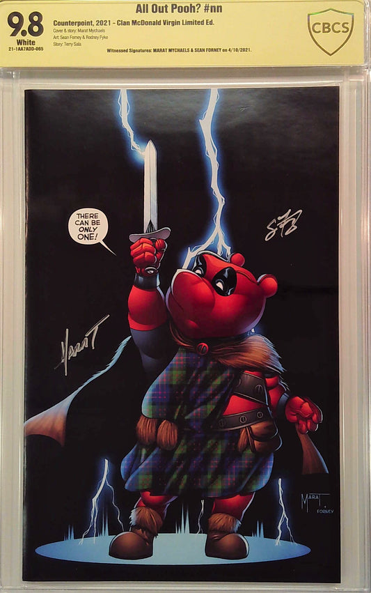 All Out Pooh #nn Clan McDonald Virgin Limited Edition CBCS 9.8 Yellow Label Marat Mychaels & Sean Forney Dual Signature