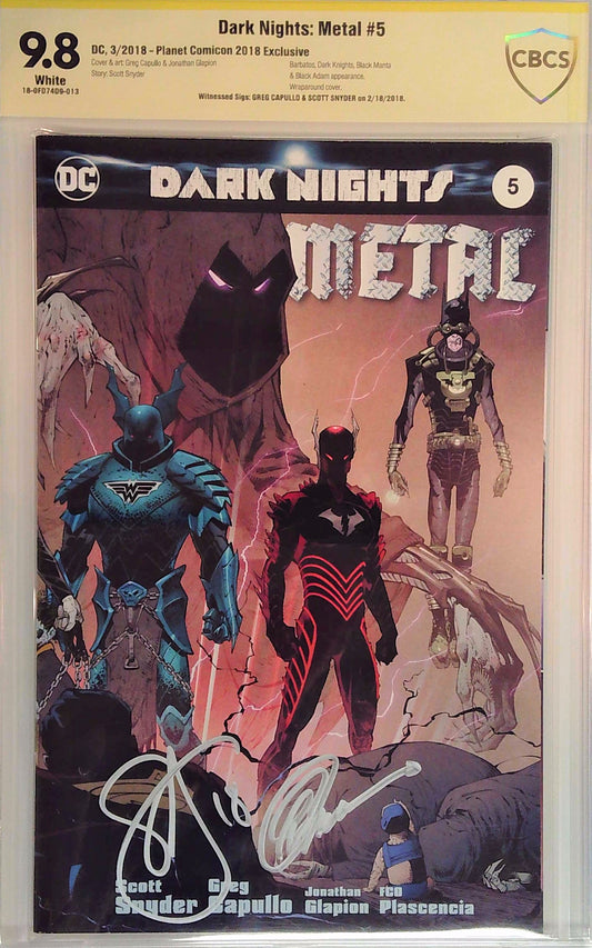 Dark Nights: Metal #5 Planet Comicon 2018 Exclusive CBCS 9.8 Yellow Label Greg Capullo & Scott Snyder ~ Dual Signature!