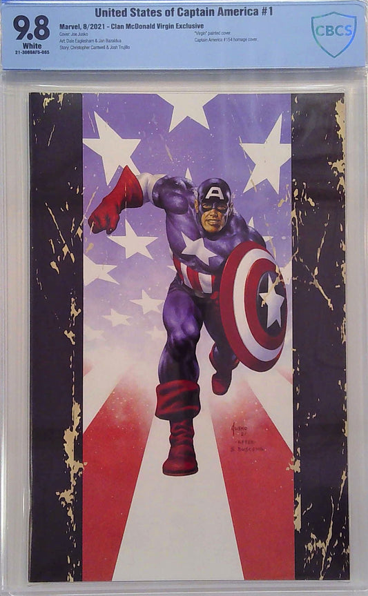 Joe Jusko United States of Captain America #1 Clan McDonald Comics Exclusive Virgin CBCS 9.8 Blue Label Marvel