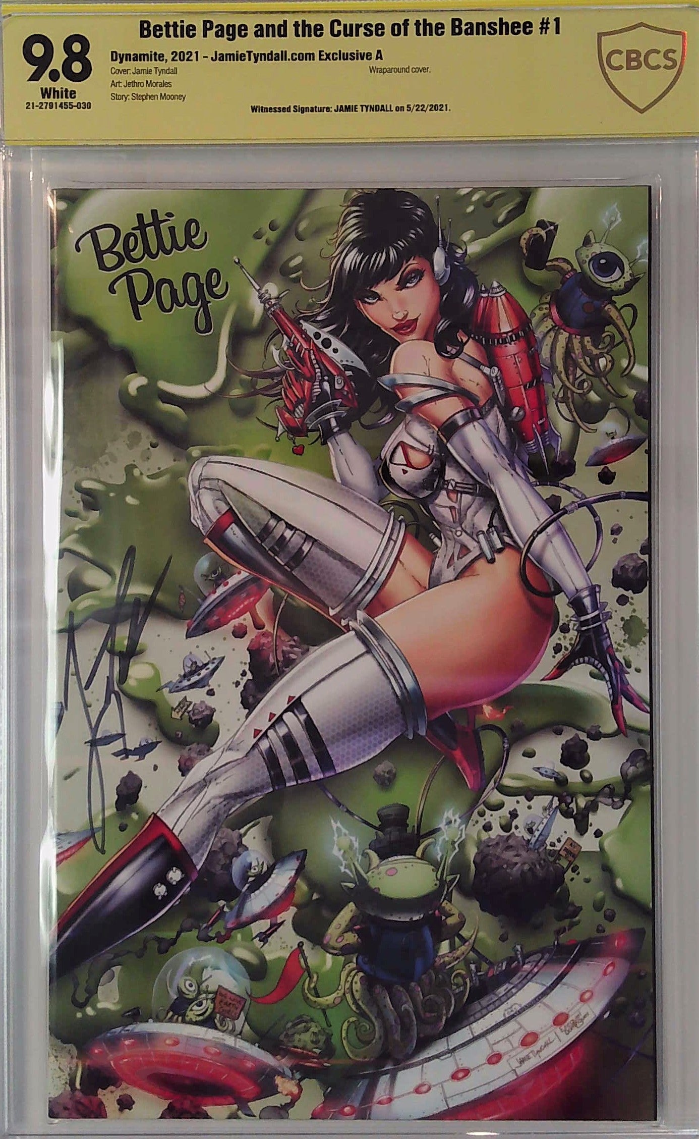 Bettie Page and the Curse of the Banshee #1 JamieTyndall.com Exclusive A CBCS 9.8 Yellow Label Wraparound Cover