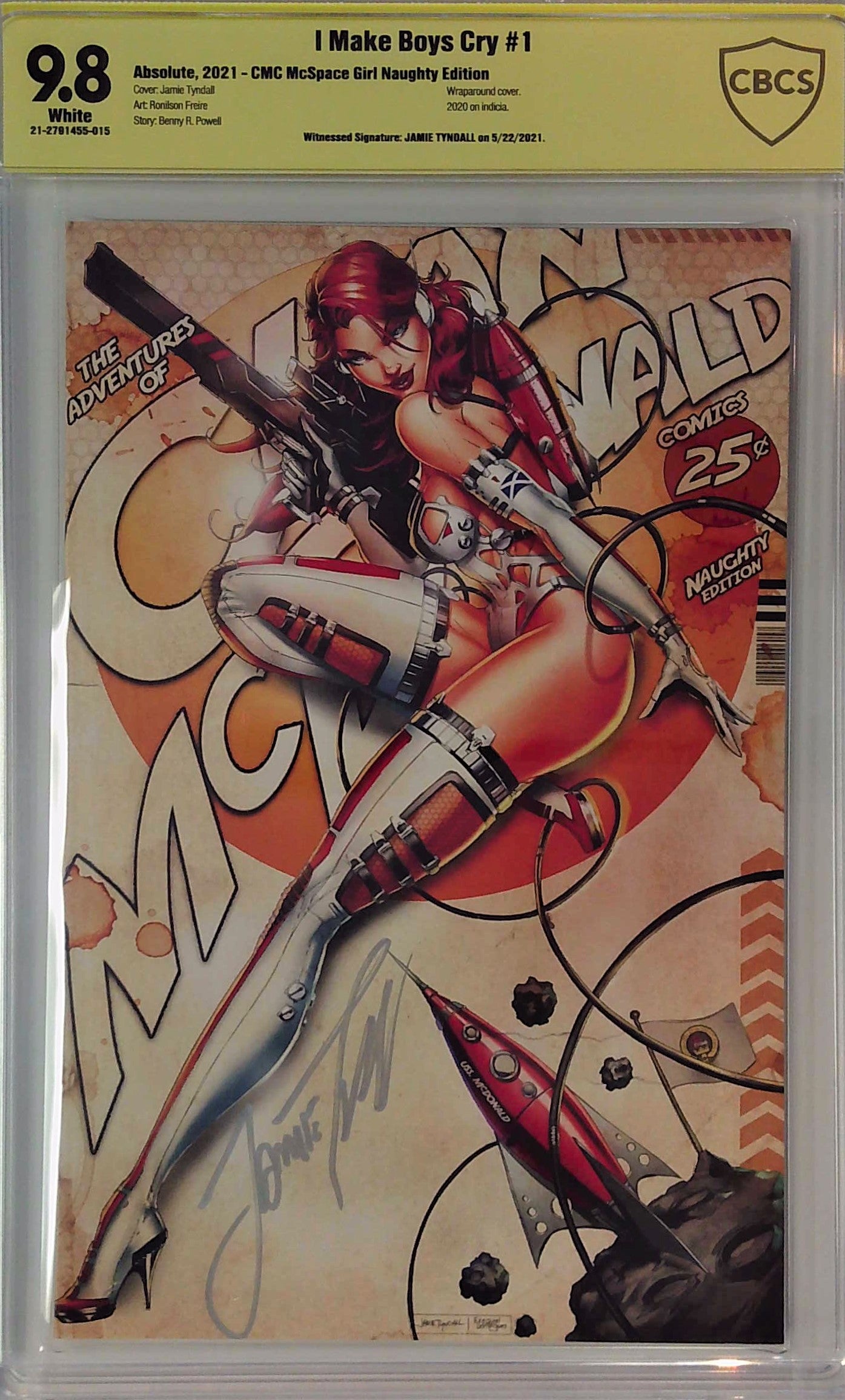 I Make Boys Cry #1 CMC McSpace Girl Naughty Edition CBCS 9.8 Yellow Label Jamie Tyndall