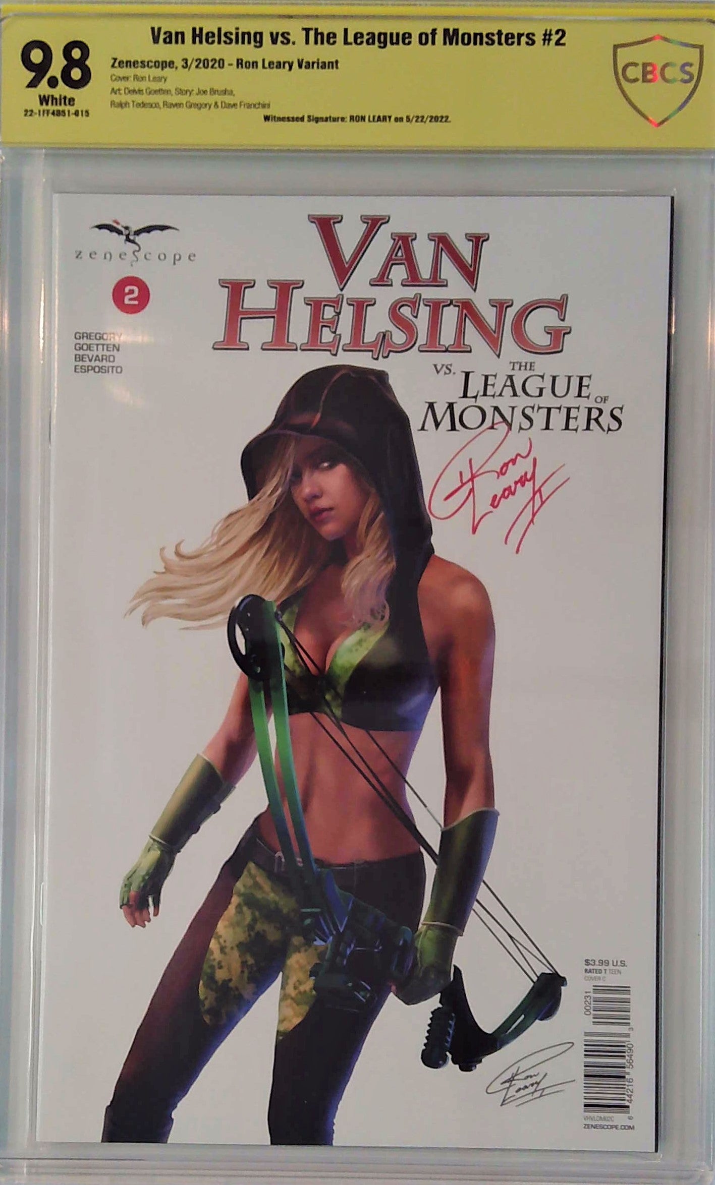 Van Helsing vs. The League of Monsters #2 Ron Leary Variant CBCS 9.8 Yellow Label