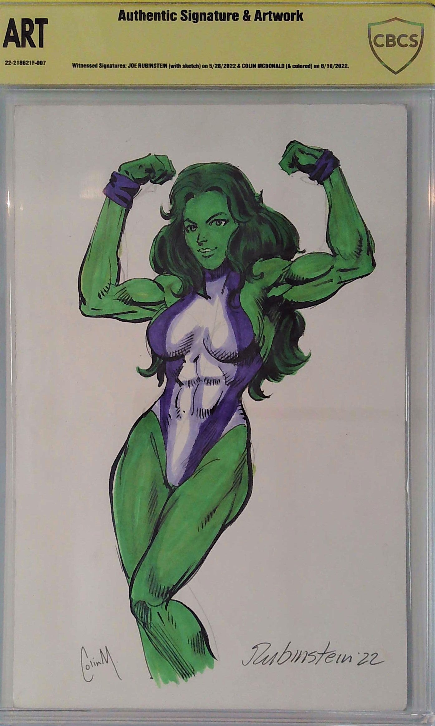 She-Hulk Authentic Signature & Art CBCS Art Grade Yellow Label