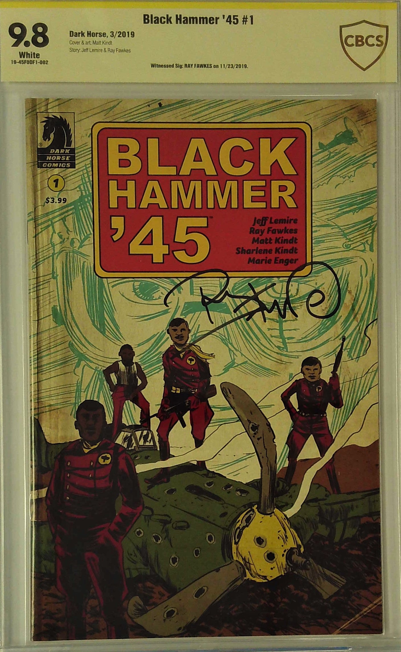 Black Hammer '45 #1 CBCS 9.8 Yellow Label Ray Fawkes