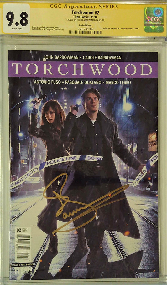 Torchwood #2 Photo Cover CGC Signature Series 9.8 Yellow Label John Barrowman