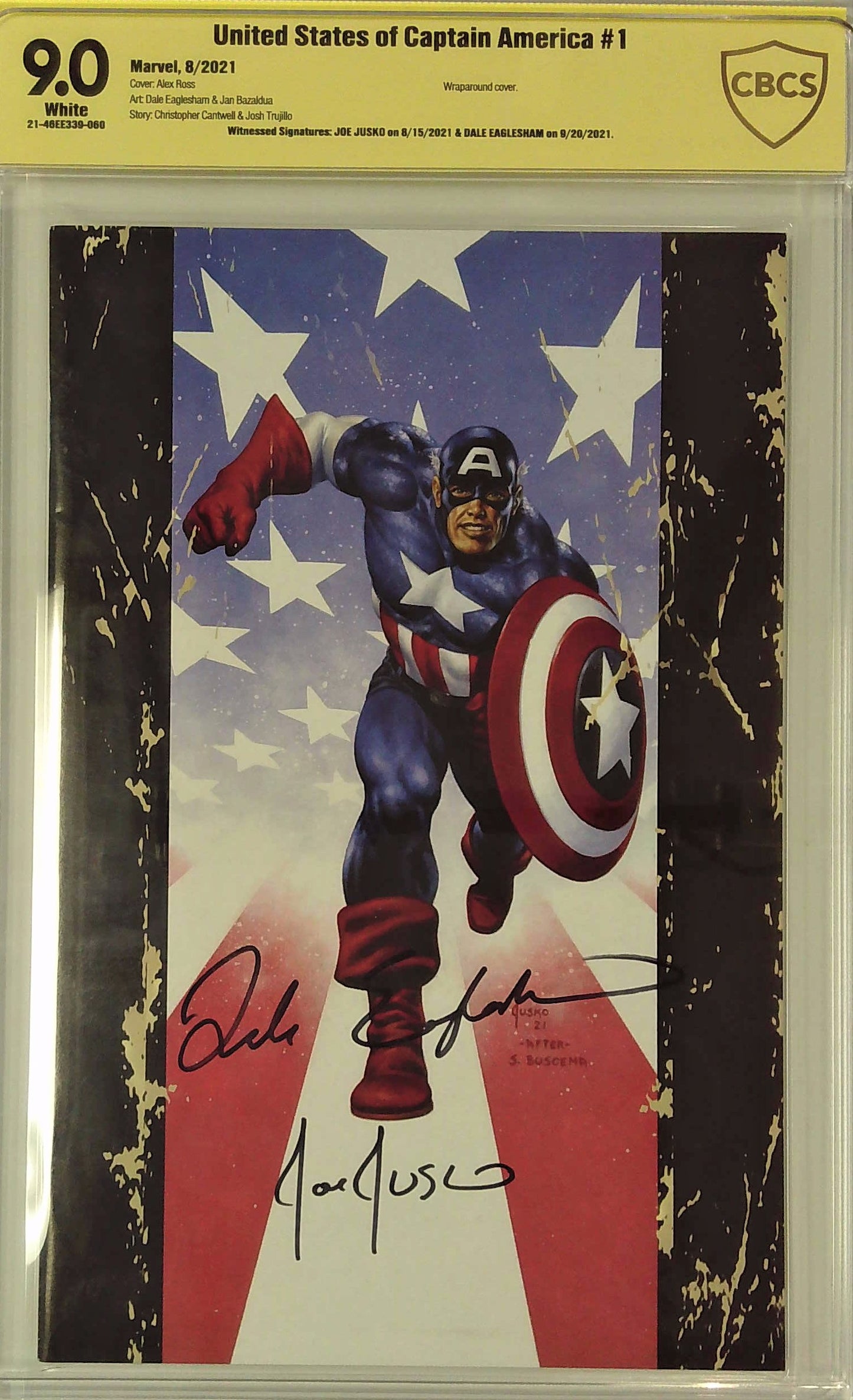 United States of Captain America #1 Clan McDonald Virgin Exclusive CBCS 9.0 Yellow Label Jusko & Eaglesham