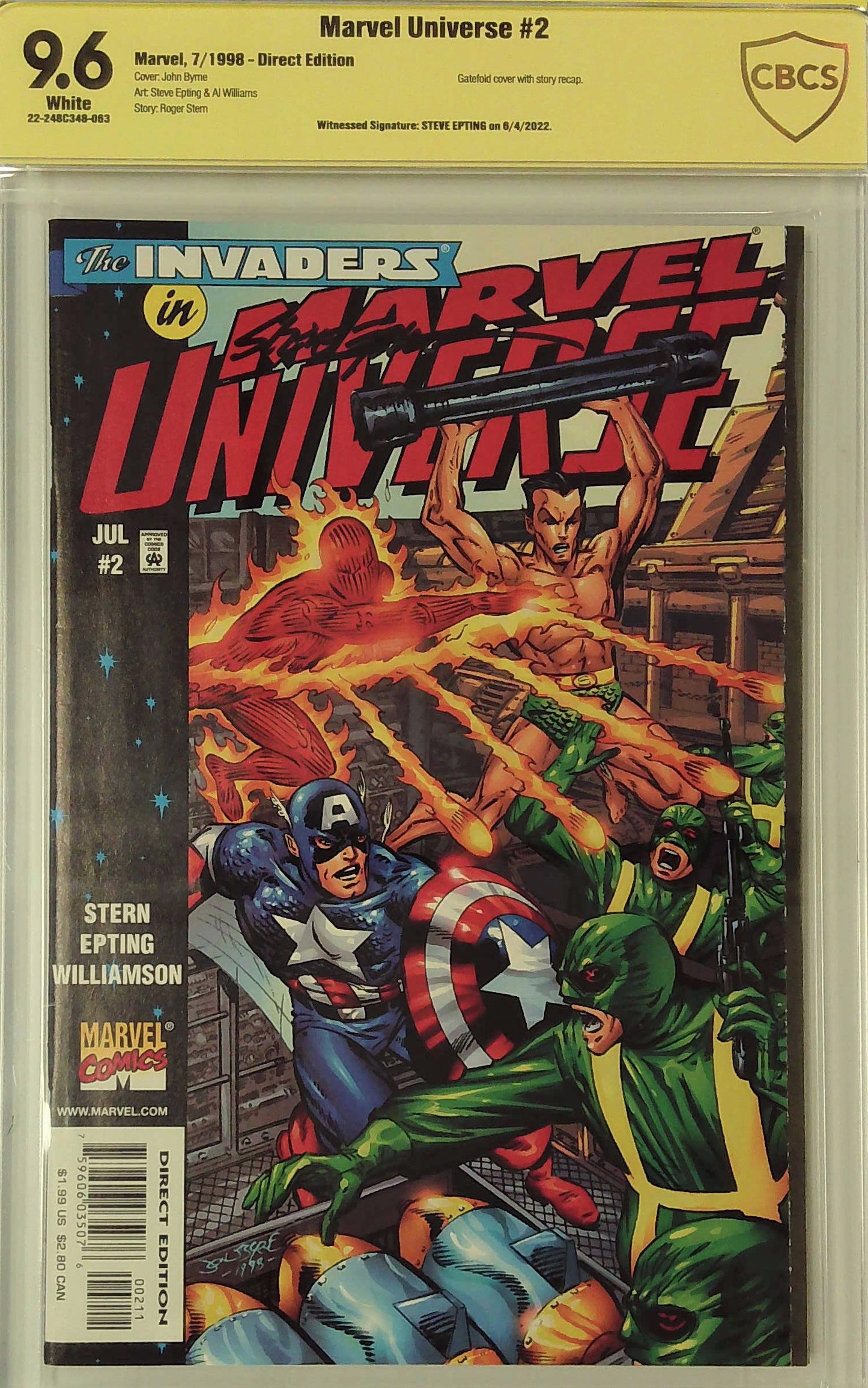 Marvel Universe #2 CBCS 9.6 Yellow Label Steve Epting