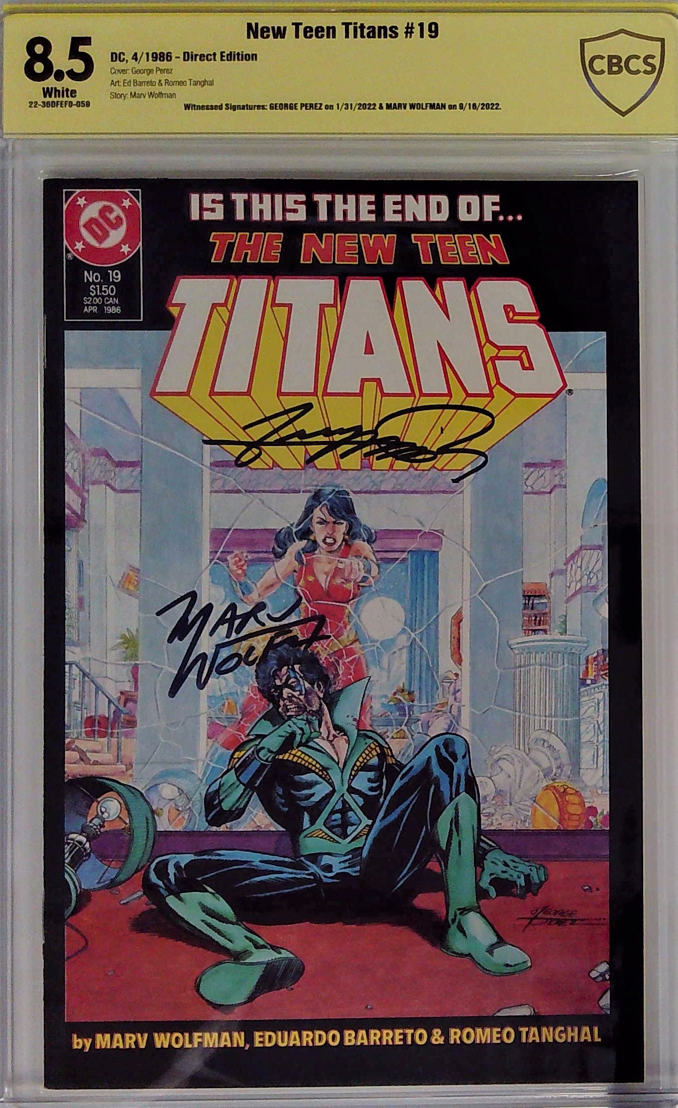 New Teen Titans #19 CBCS 8.5 Yellow Label George Perez & Marv Wolfman