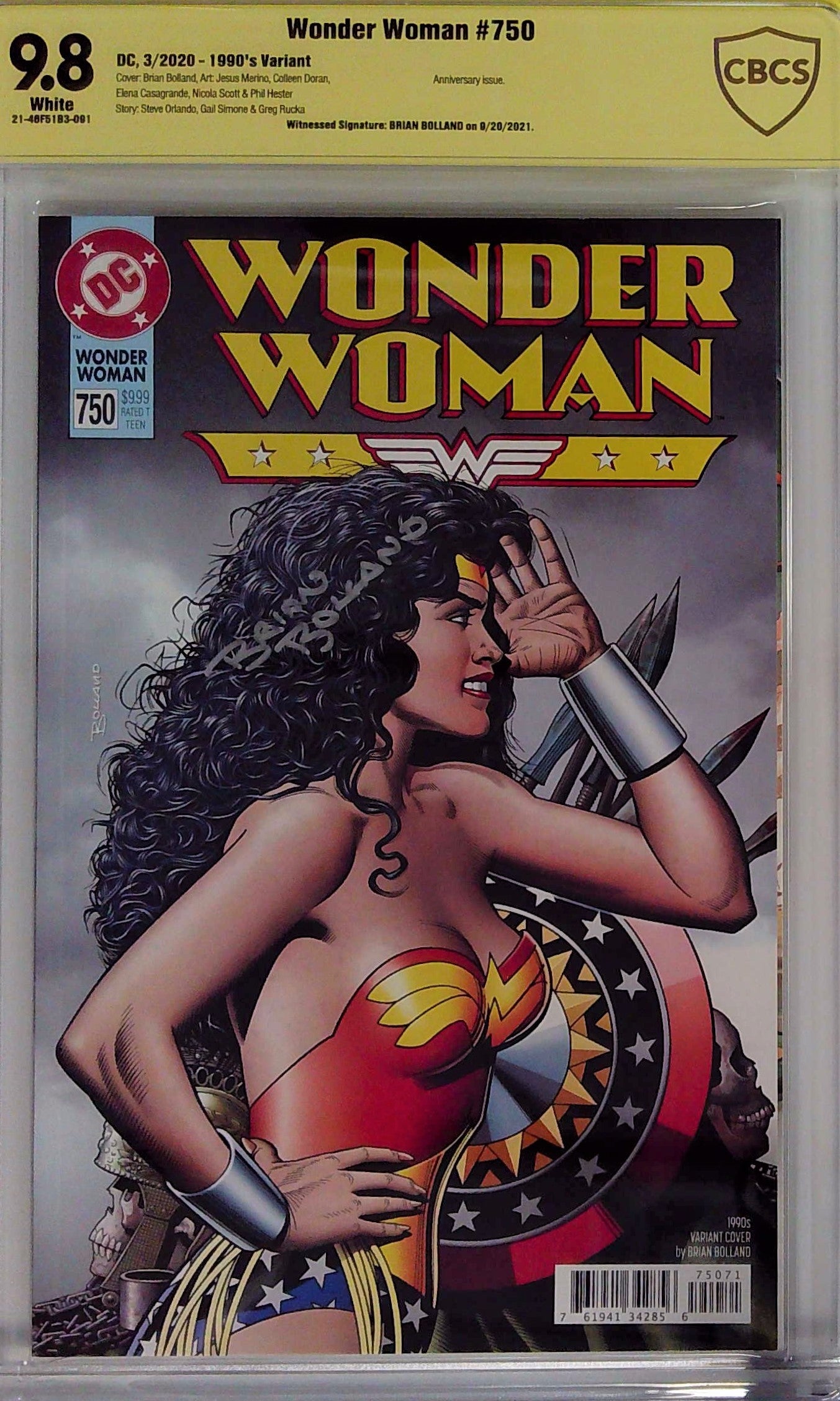 Wonder Woman #750 1990's Variant CBCS 9.8 Yellow Label Brian Bolland
