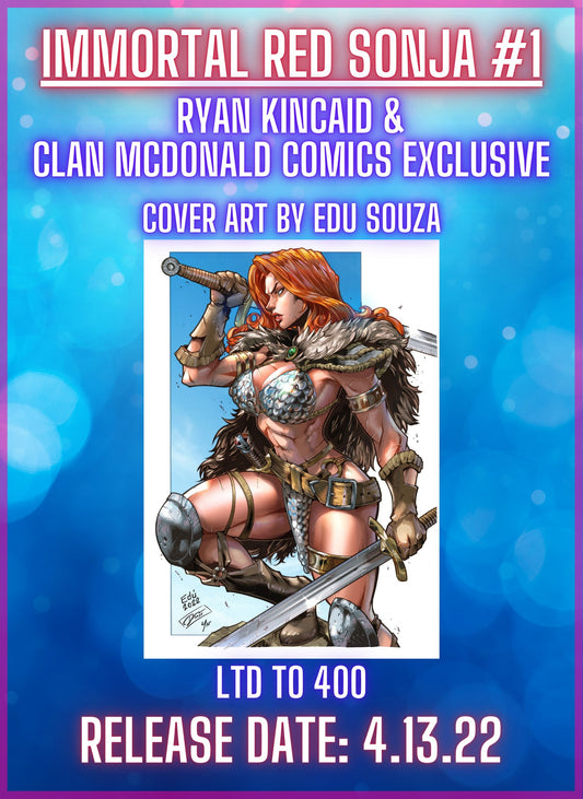 IMMORTAL RED SONJA #1 VIRGIN KINCAID AND CMC EXCLUSIVE