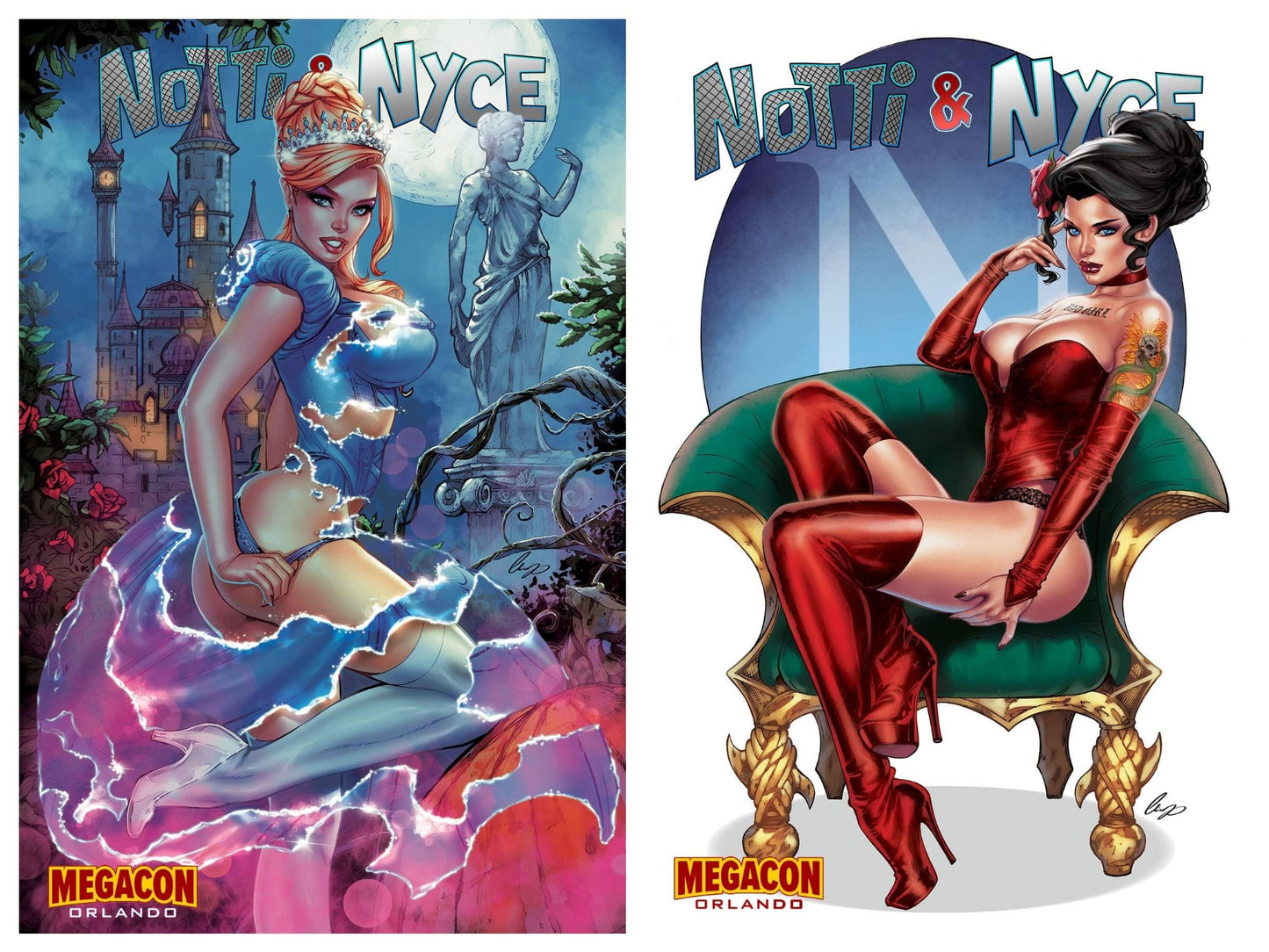 NOTTI & NYCE CINDERELLA & DARK QUEEN COSPLAY CMC EXCLUSIVE COVERS