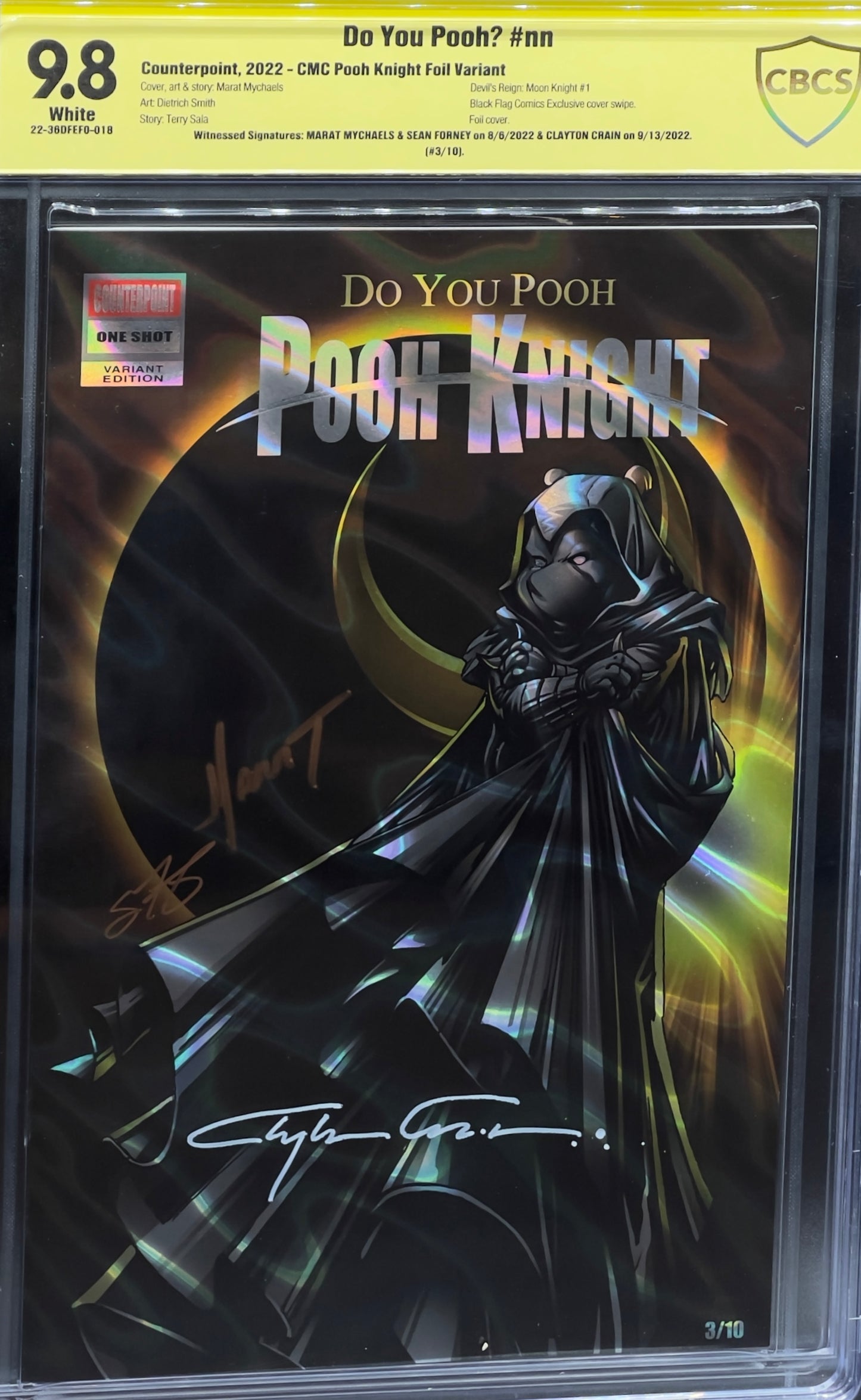 Do You Pooh? #nn CMC Pooh Knight Foil Variant CBCS 9.8 Yellow Label ~ Triple Signed!