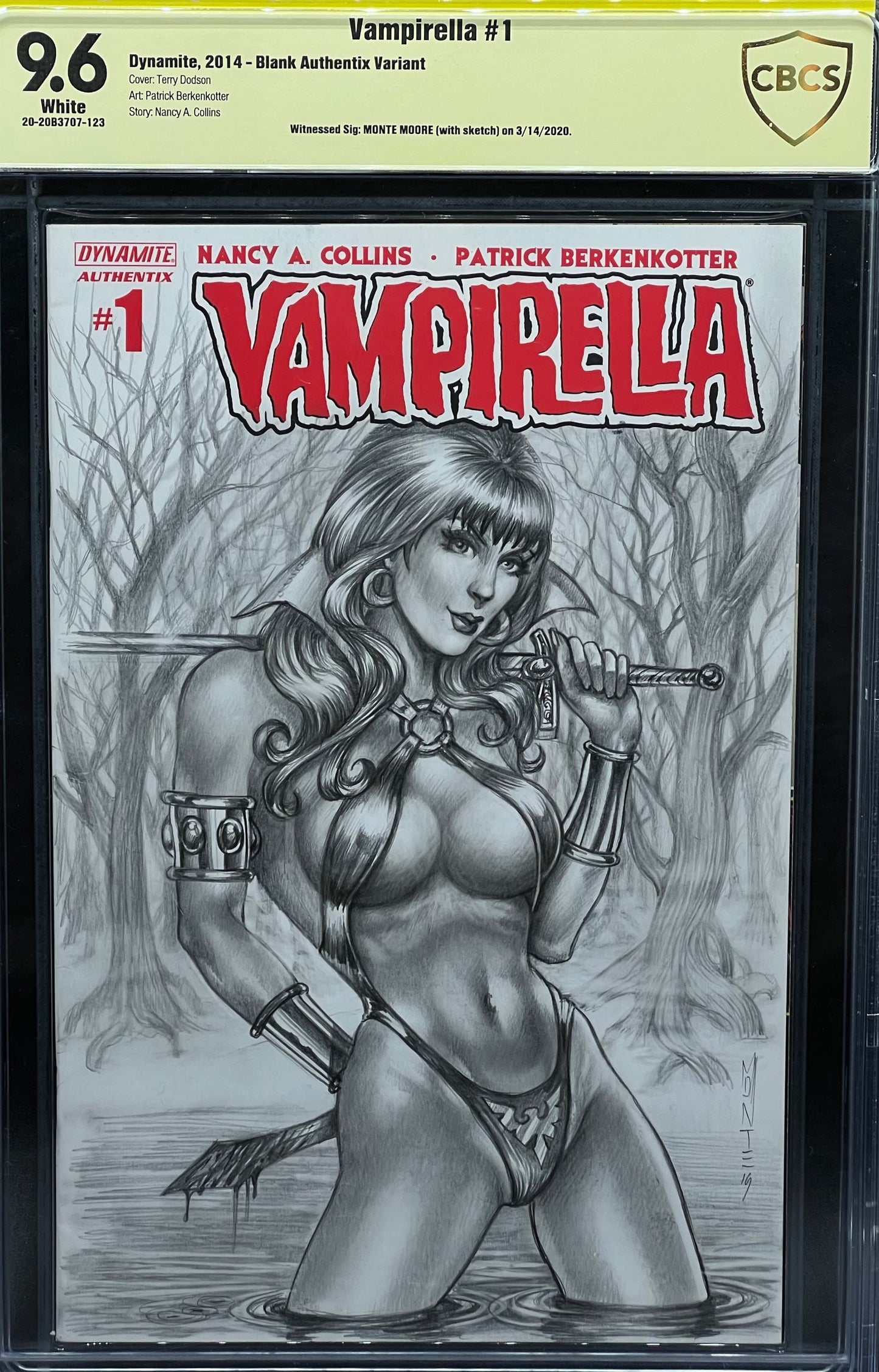 Vampirella #1 Monte Moore Sketch CBCS 9.6 Yellow Label