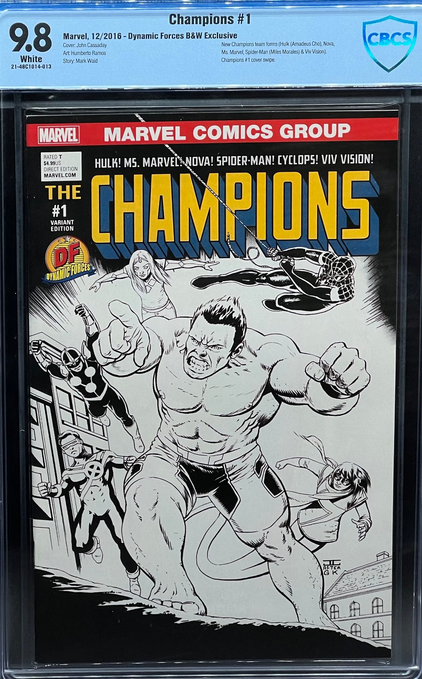 Champions #1 Dynamic Forces B&W Exclusive CBCS 9.8 Blue Label