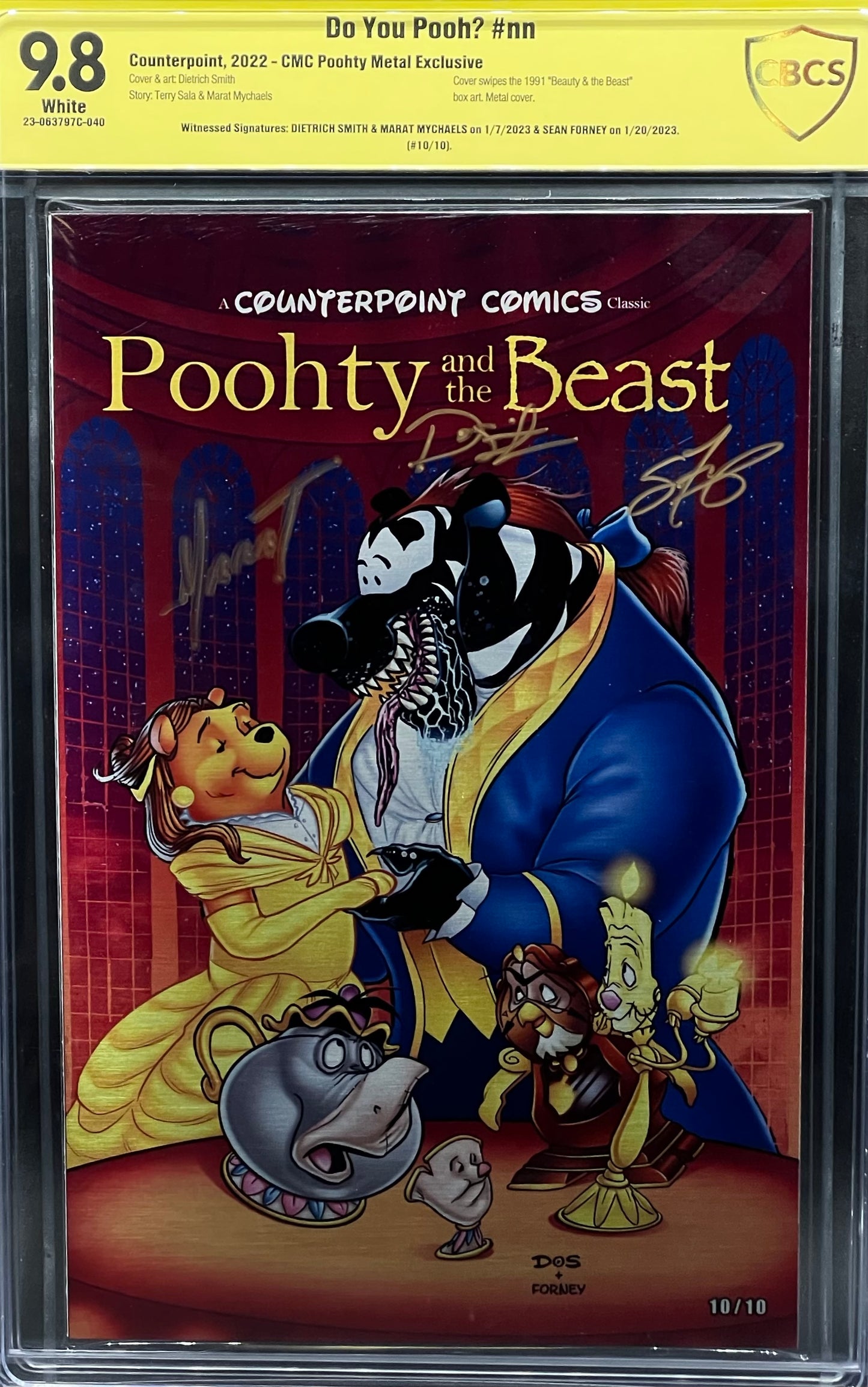 Do You Pooh? #nn CMC Poohty Metal Exclusive CBCS 9.8 Yellow Label ~ Triple Signed!