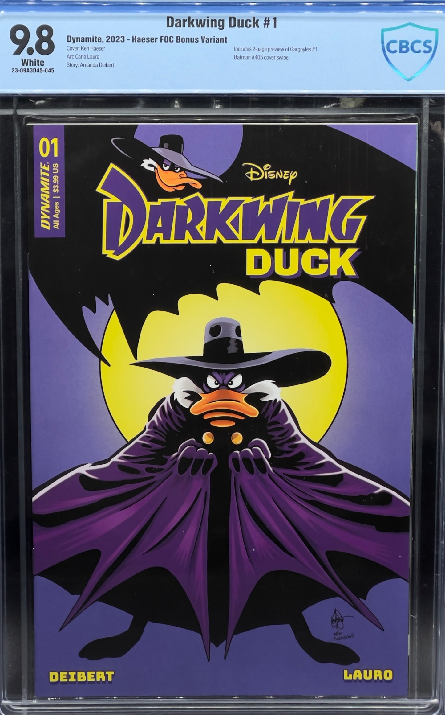 Darkwing Duck #1 Haeser FOC Bonus Variant CBCS 9.8 Blue Label