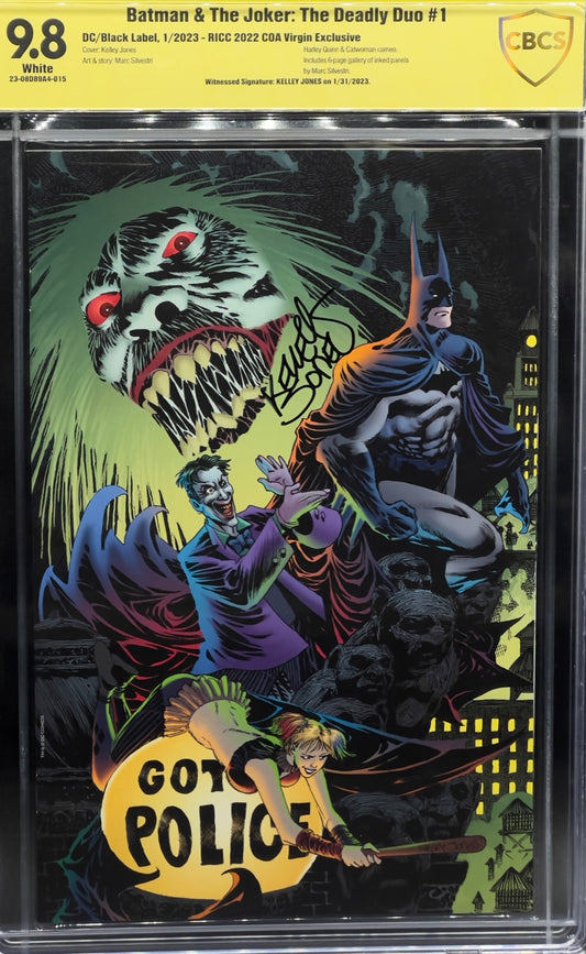 Batman & The Joker: The Deadly Duo #1 RICC 2022 COA Virgin Exclusive CBCS 9.8 Yellow Label Kelley Jones