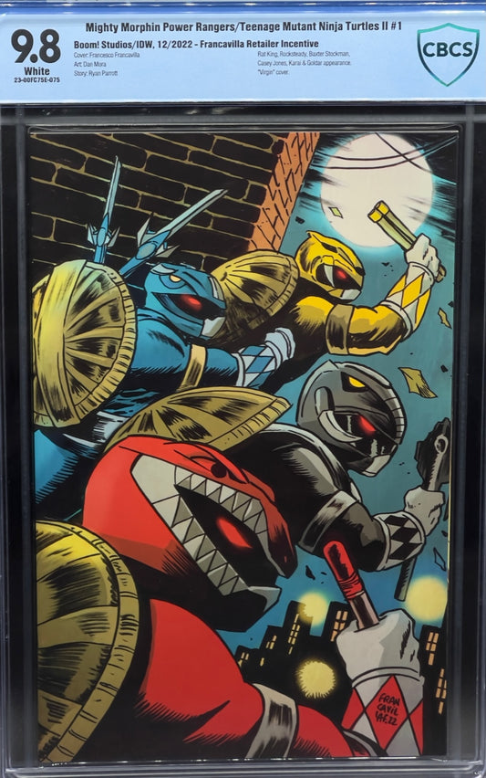 Mighty Morphin Power Rangers/Teenage Mutant Ninja Turtles II #1 Francavilla Retailer Incentive CBCS 9.8 Blue Label