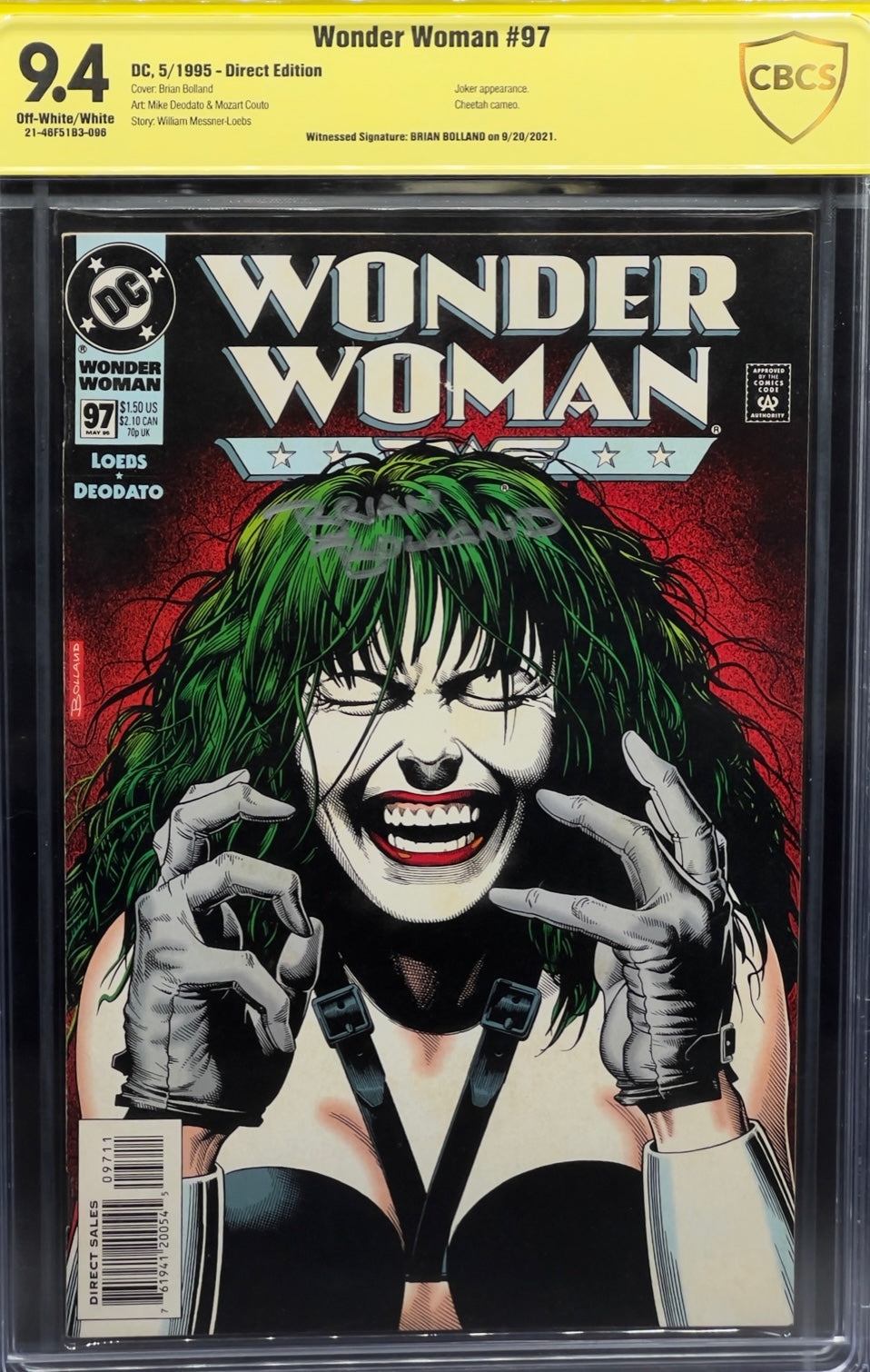 Wonder Woman #97 (1995) CBCS 9.4 Yellow Label Brian Bolland