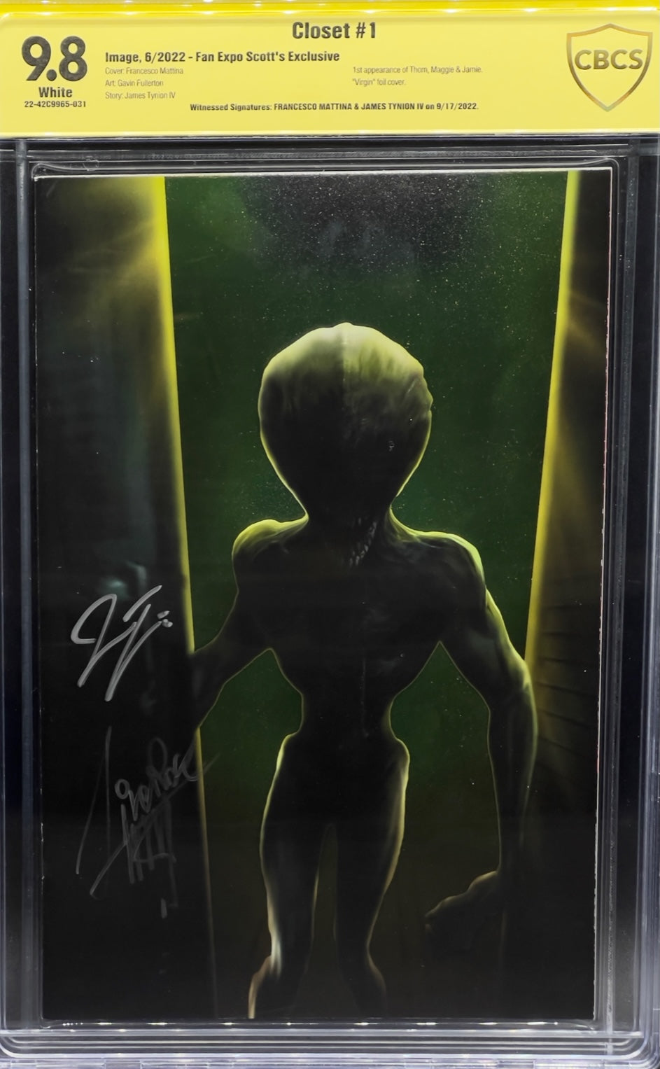 Closet #1 Fan Expo Scott's Exclusive CBCS 9.8 Yellow Label Mattina & Tynion