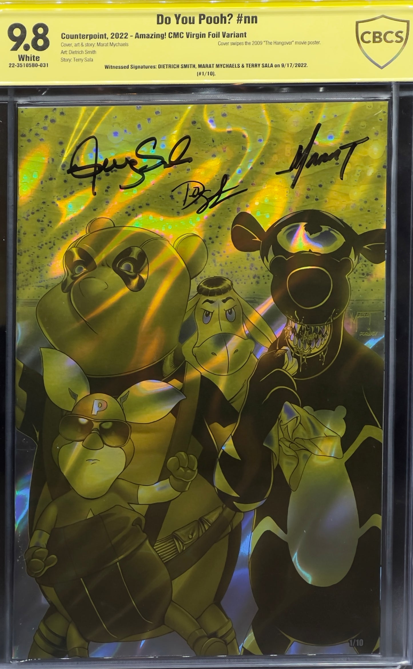 Do You Pooh? #nn Amazing! CMC Virgin Foil Variant CBCS 9.8 Yellow Label ~ Triple Signed!