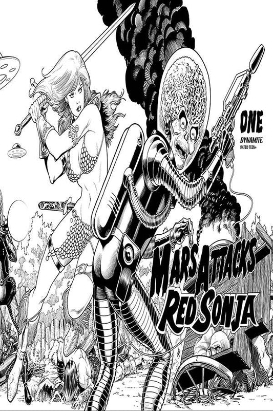 MARS ATTACKS RED SONJA #1 25 COPY KITSON CARD HOMAGE B&W INC