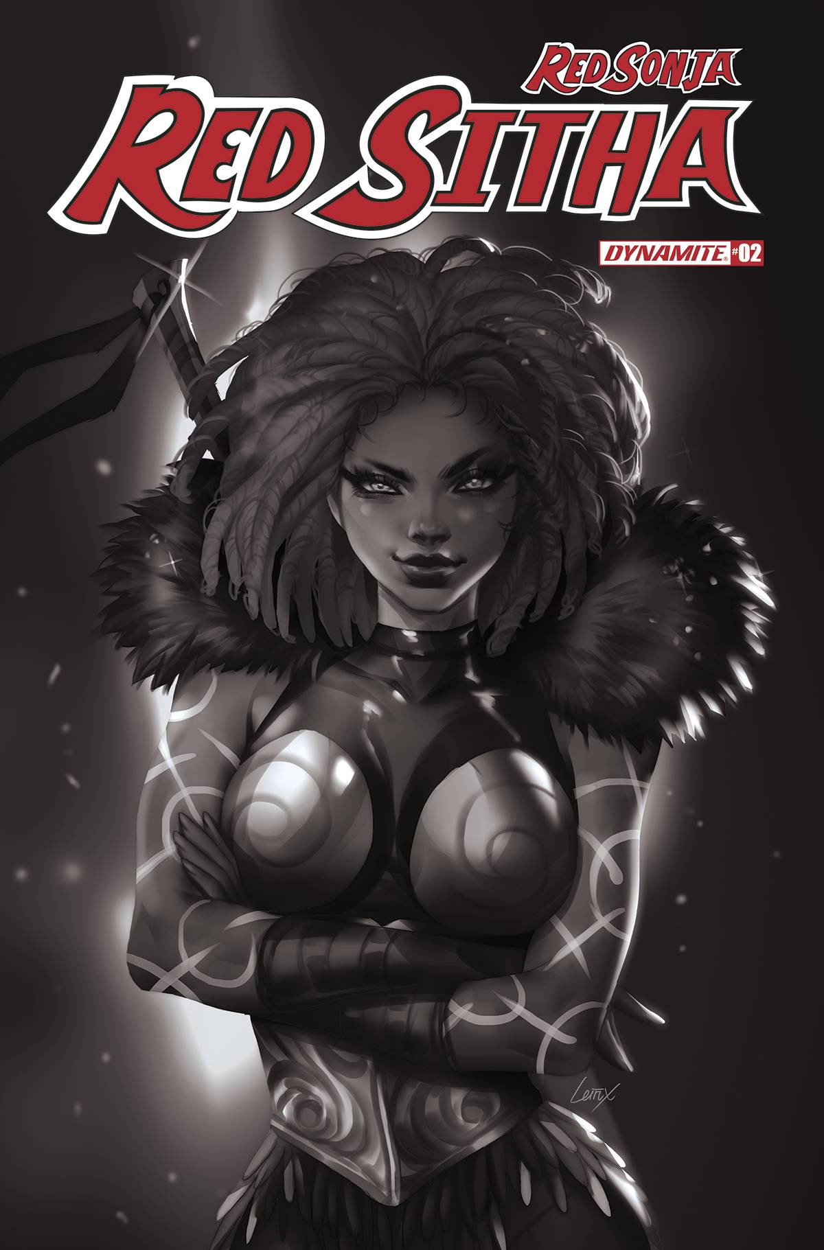 RED SONJA RED SITHA #2 CVR O 7 COPY FOC INCV LEIRIX B&W