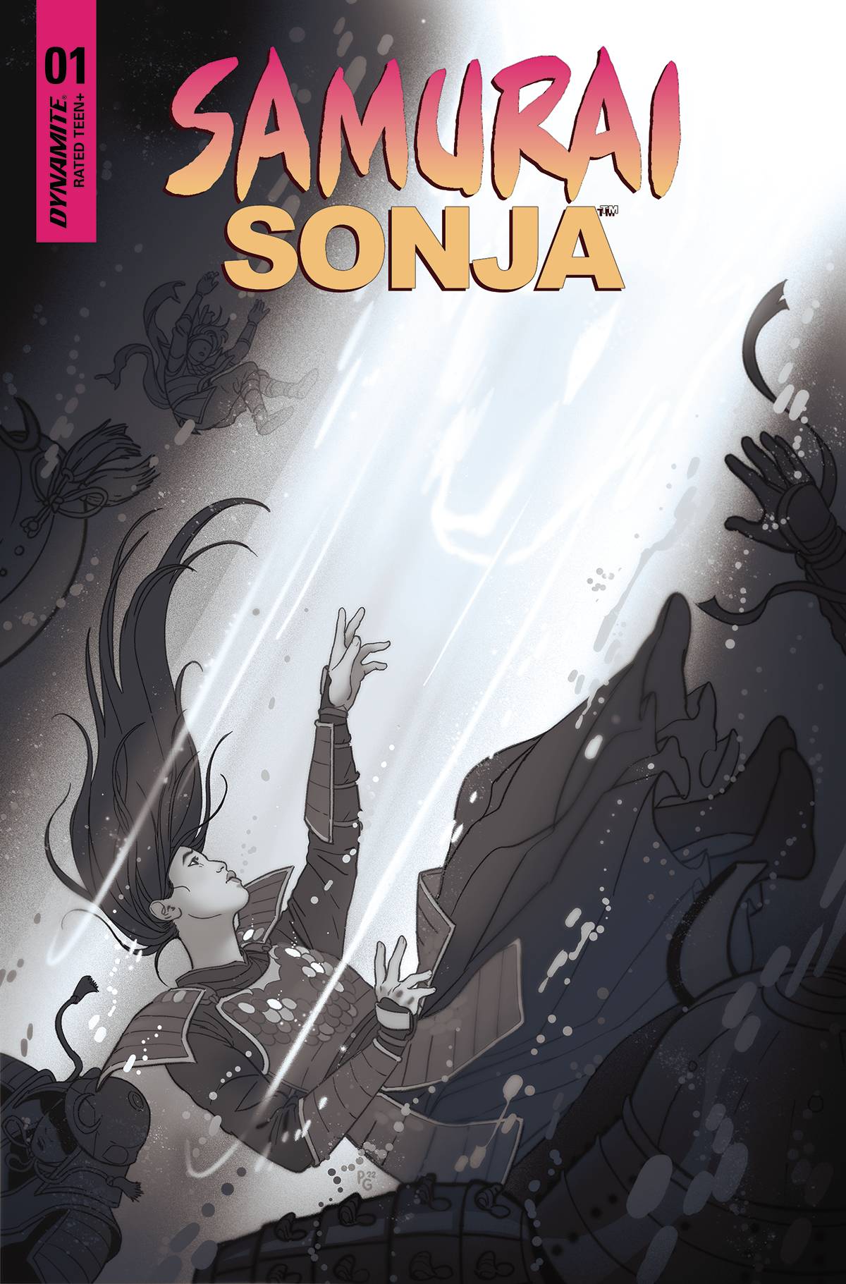 SAMURAI SONJA #1 CVR W 10 COPY FOC INCV GANUCHEAU B&W