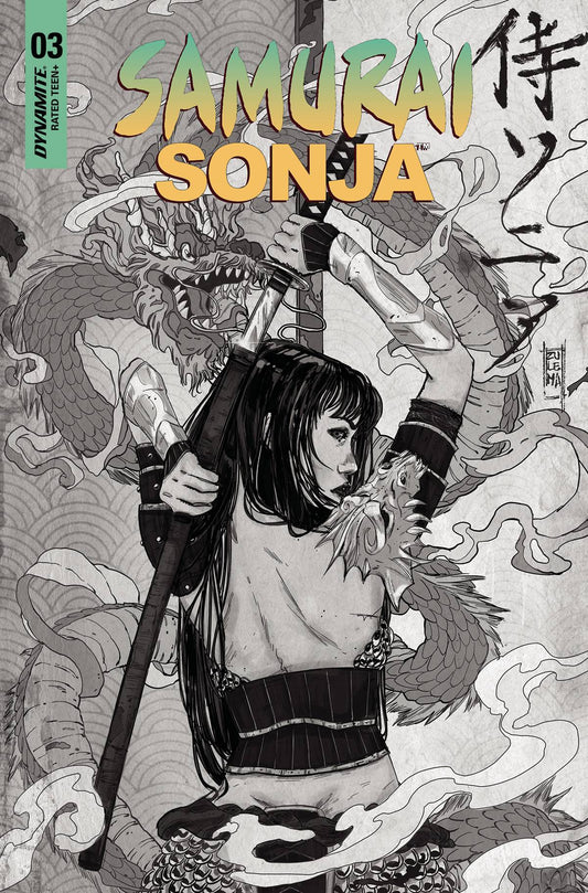 SAMURAI SONJA #3 CVR O 7 COPY FOC INCV LAVINA B&W