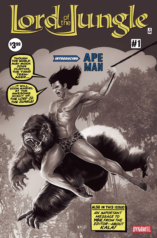 LORD OF THE JUNGLE #1 CVR T 7 COPY FOC MAINE B&W AF #15 HOMA