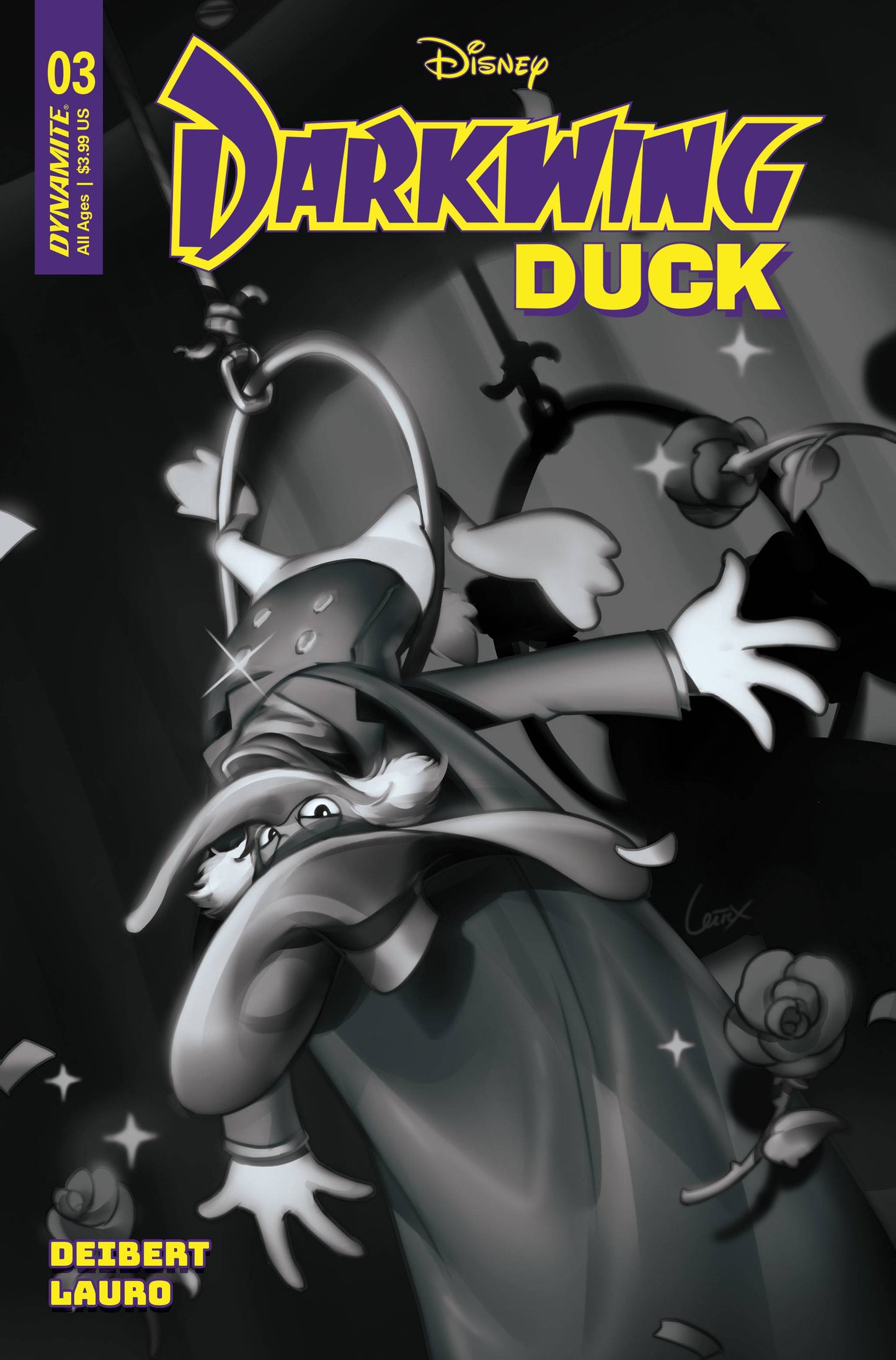 DARKWING DUCK #3 CVR H 15 COPY INCV LEIRIX B&W