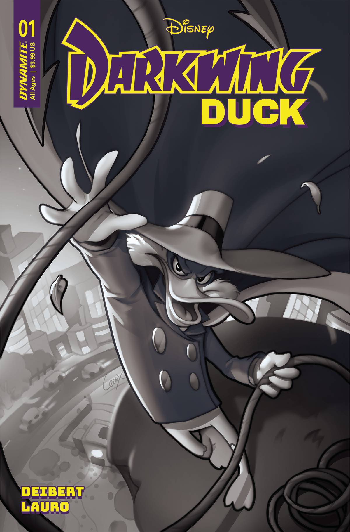 DARKWING DUCK #1 CVR ZH 10 COPY FOC INCV LERIX B&W (C: 0-1-2