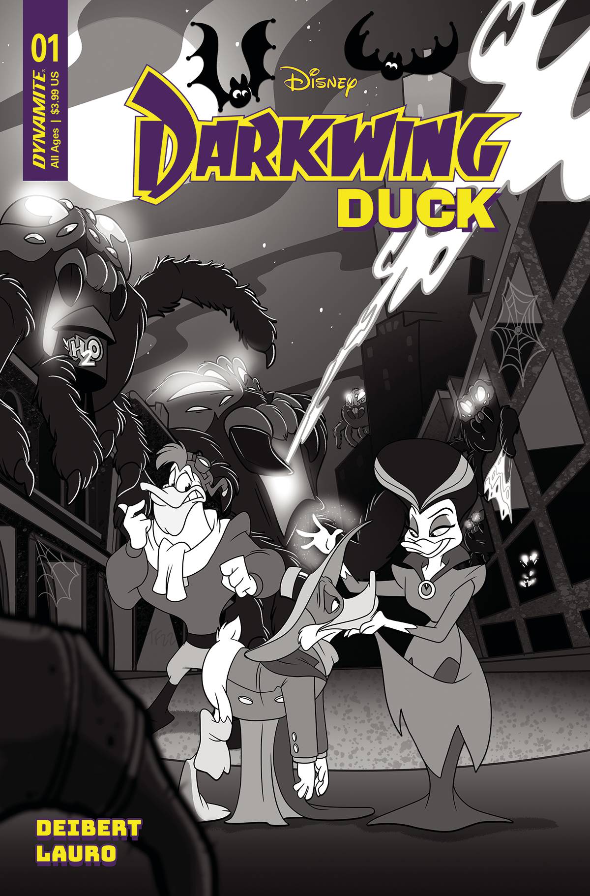 DARKWING DUCK #1 CVR ZI 10 COPY FOC INCV FORSTNER B&W (C: 0-