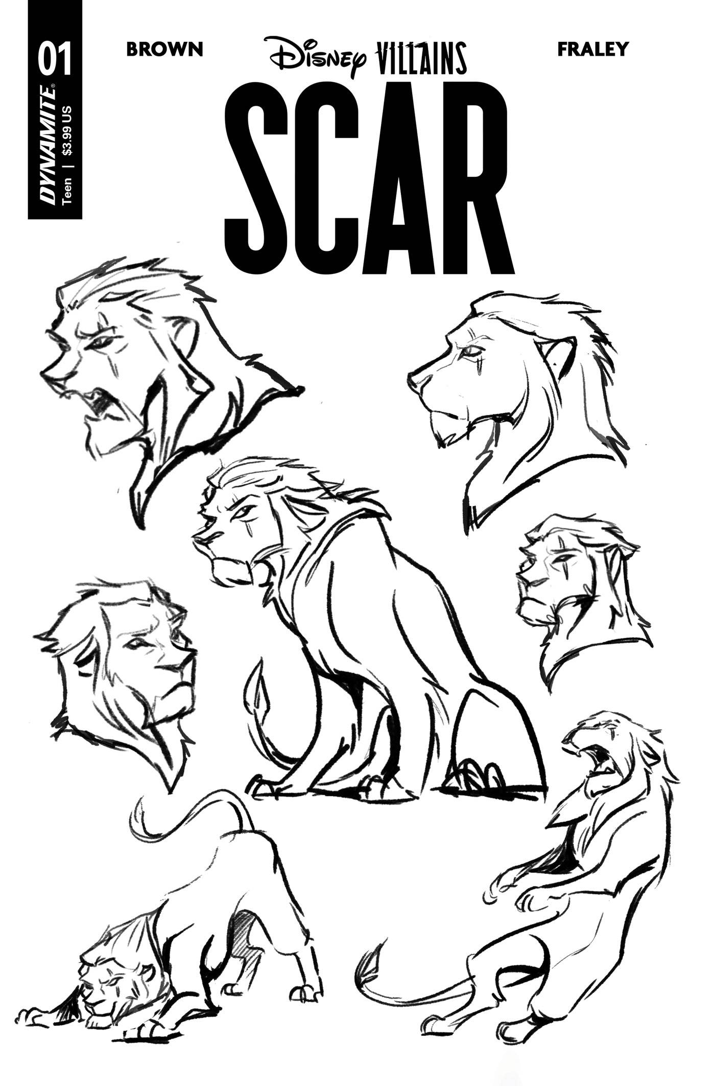 DISNEY VILLAINS SCAR #1 CVR J 20 COPY INCV CHARACTER DESGIN