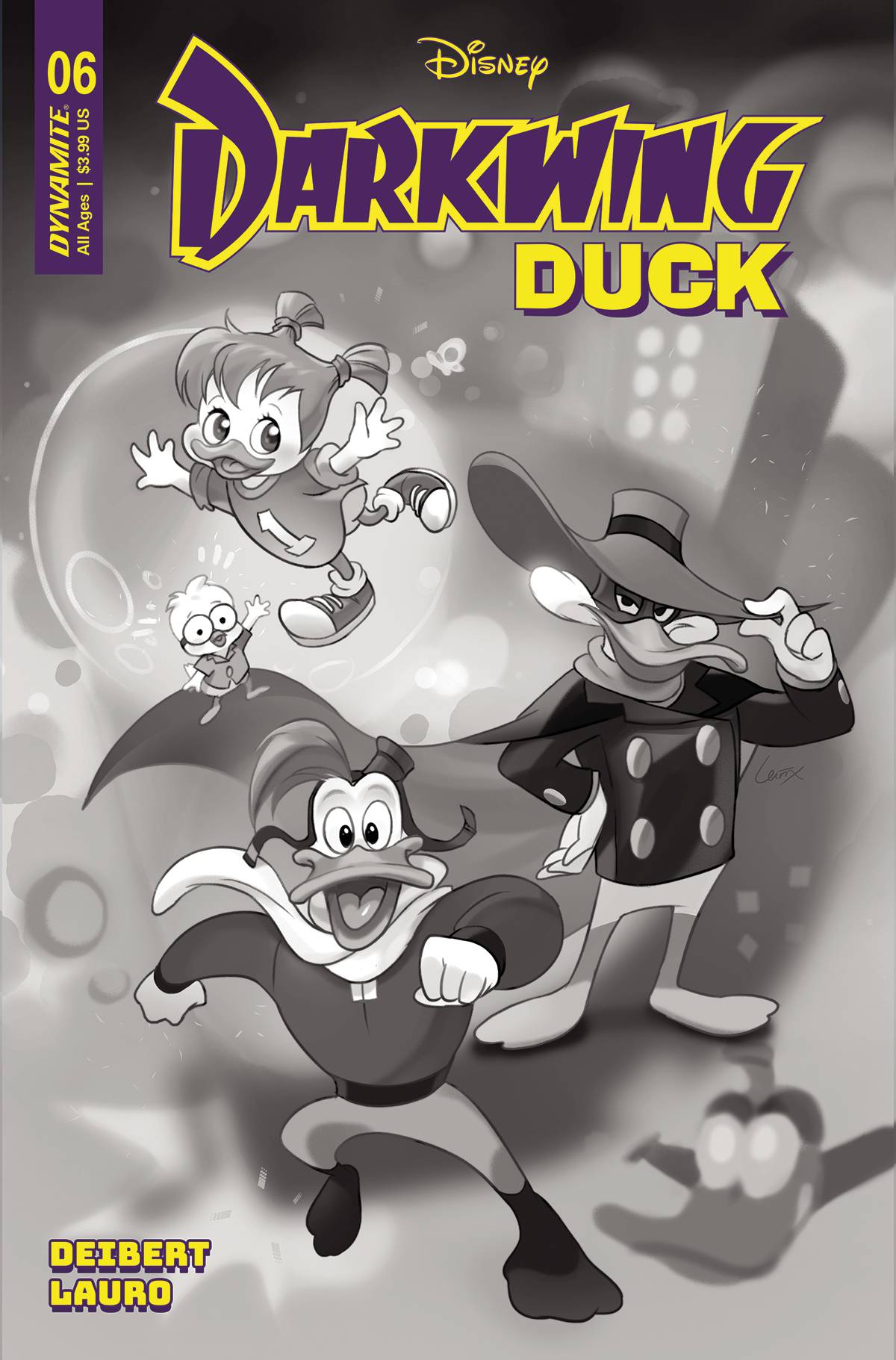 DARKWING DUCK #6 CVR G 10 COPY INCV LEIRIX B&W