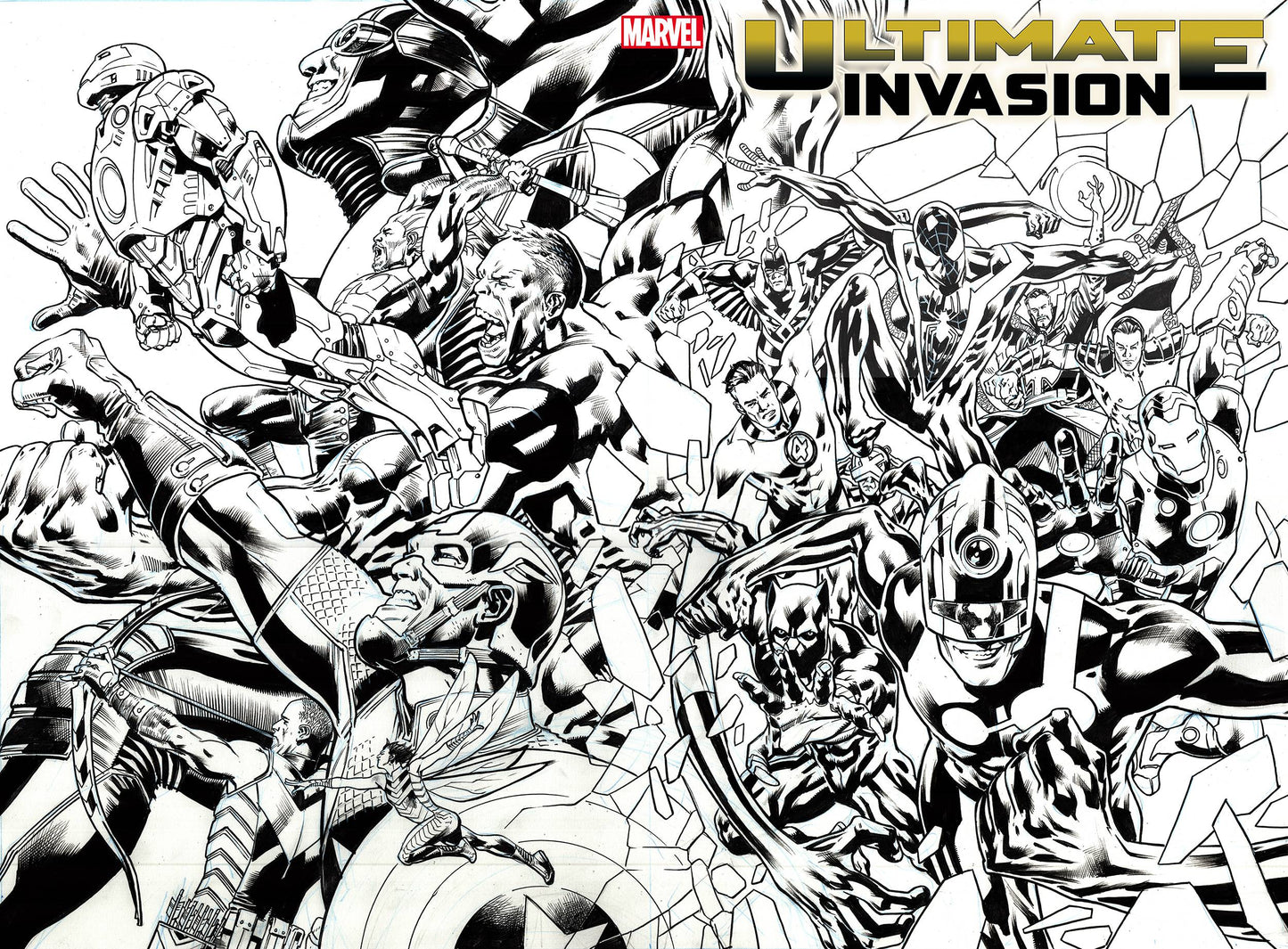 ULTIMATE INVASION #1 (OF 4) 50 COPY INCV HITCH WPRD B&W VAR