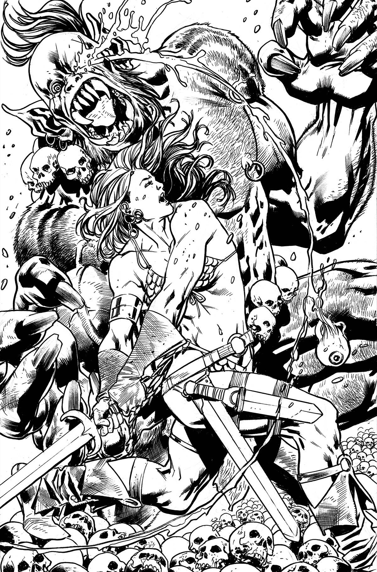 RED SONJA 2023 #1 CVR Z 30 COPY HITCH LINE ART VIRGIN