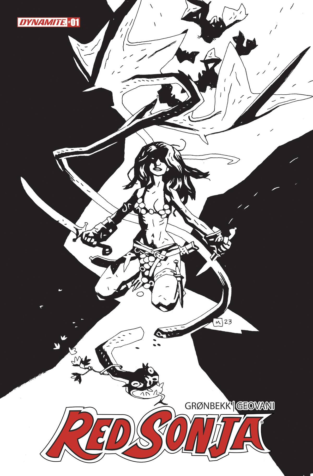 RED SONJA 2023 #1 CVR ZB 30 COPY MIGNOLA LINE ART