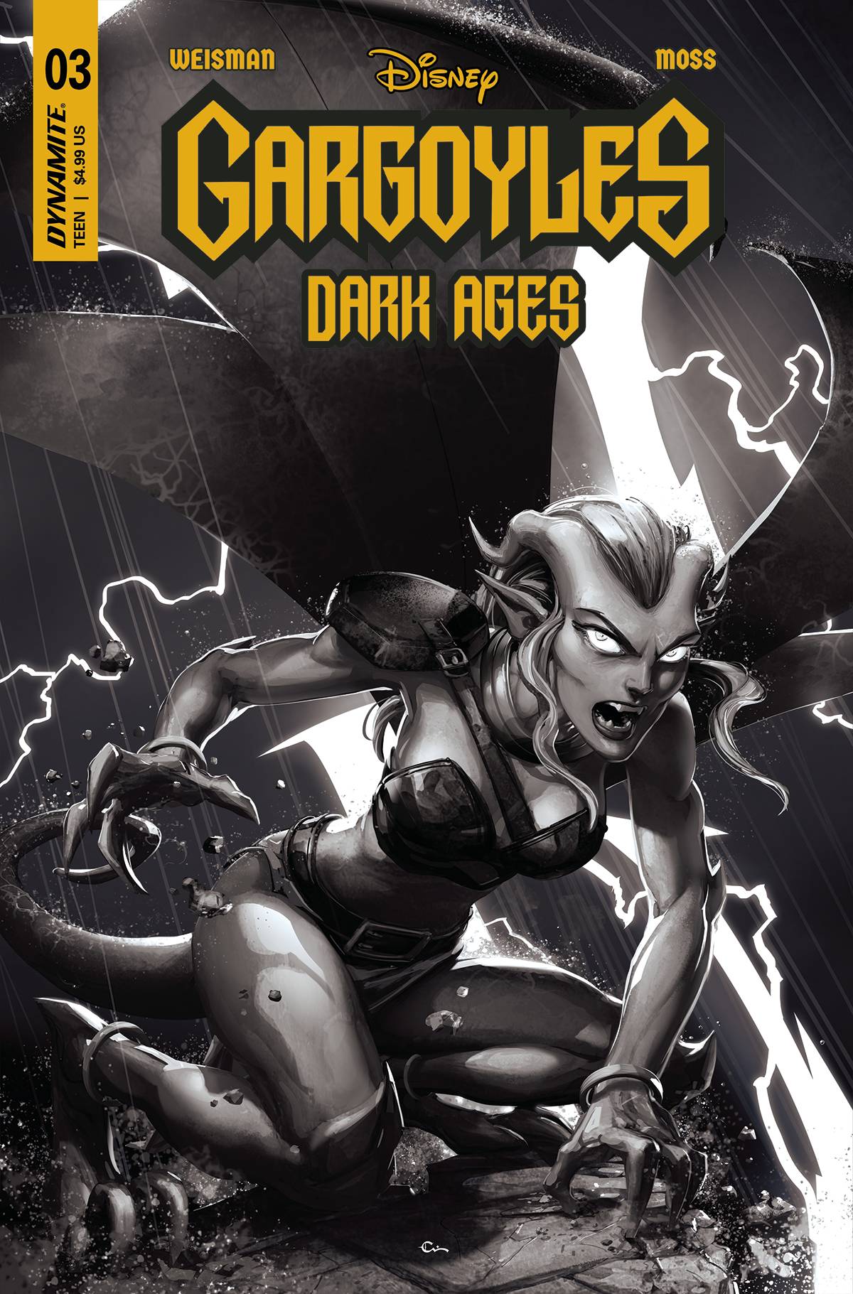 GARGOYLES DARK AGES #3 CVR H 15 COPY INCV CRAIN B&W