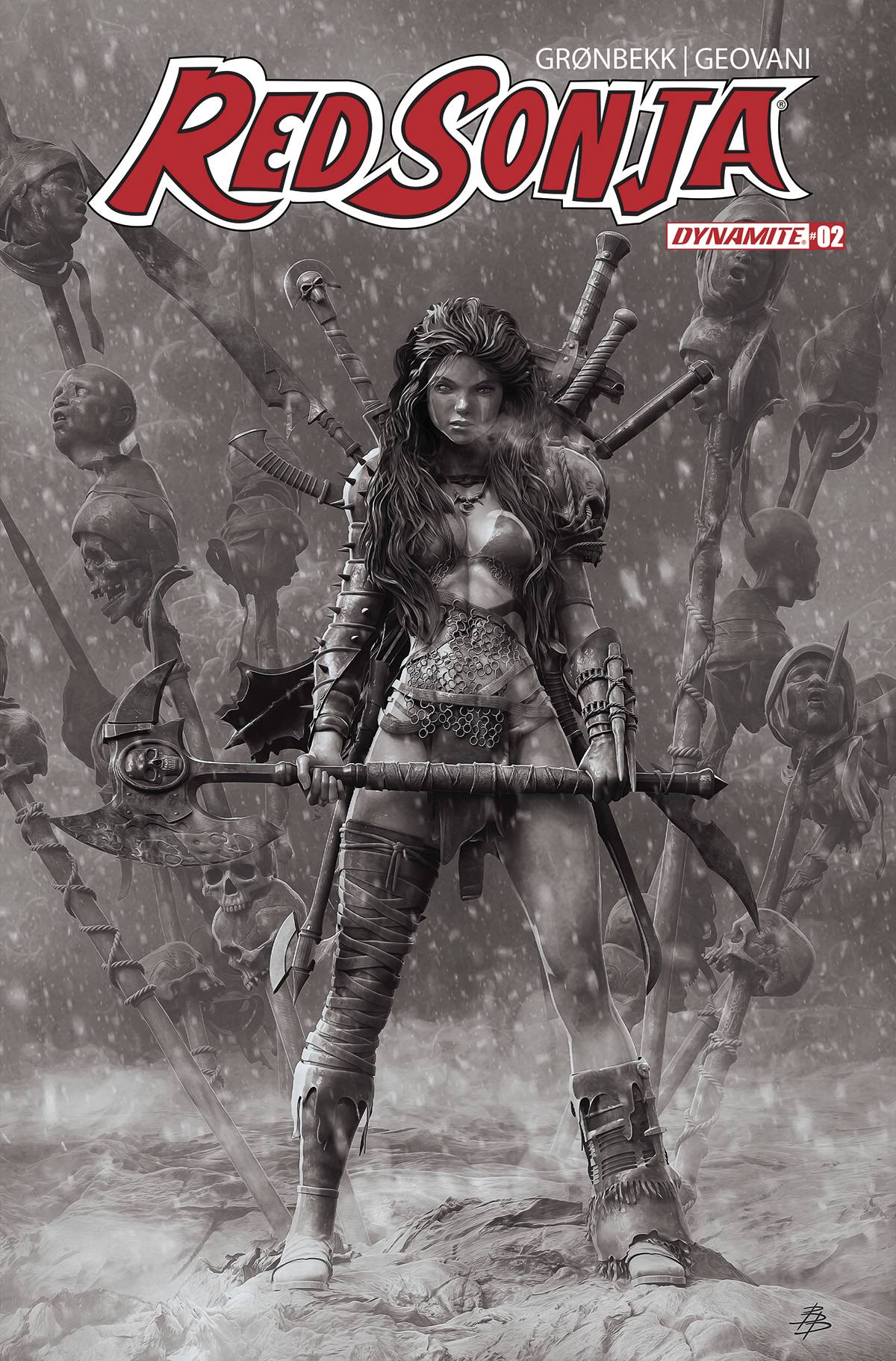 RED SONJA 2023 #2 CVR ZE 10 COPY FOC INCV BARENDS B&W