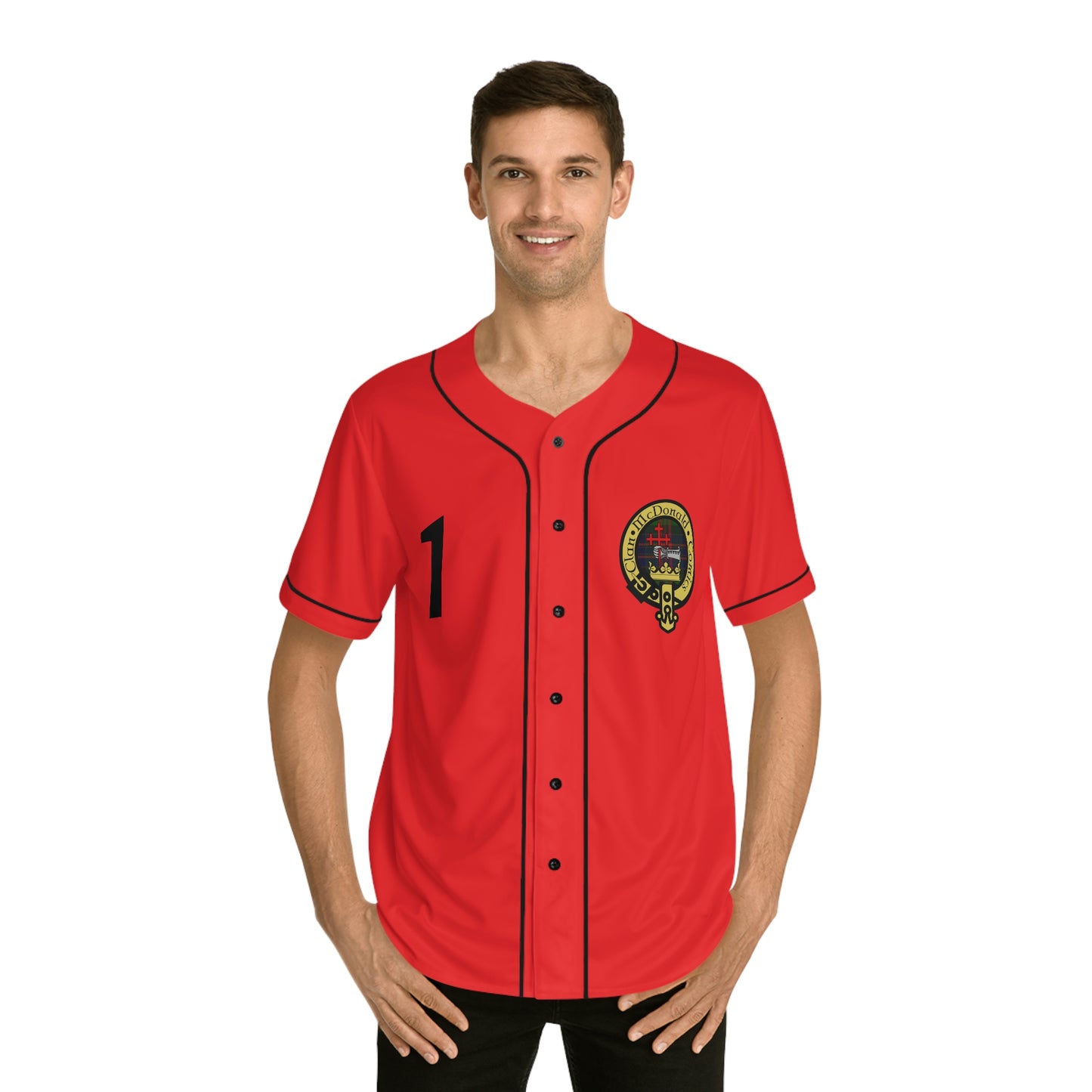Clan McDonald Comics Men's Baseball Jersey - Red/Black