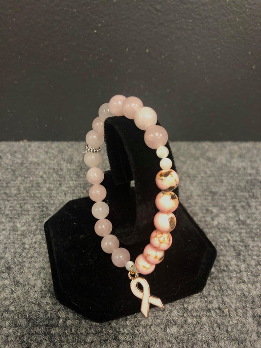 DAYNA'S DELICACIES  BEADED BRACELET-PINK TRANSPARENT