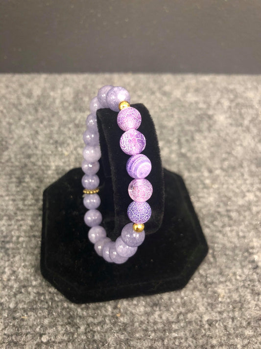 DAYNA'S DELICACIES  BEADED BRACELET-VIOLET